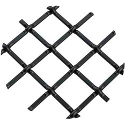 1/2 Inch Round Single Diamond Decorative Grille, 18 Inch W x 48 Inch L Sheet, Flat Black