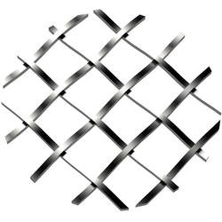 1/2 Inch Square Single Diamond Decorative Grille, 18 Inch W x 48 Inch L Sheet, Satin Nickel