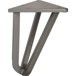 6 Inch Height with 5.125 Inch Square Top Plate Mid-Century Hairpin Leg, Gun Metal Grey