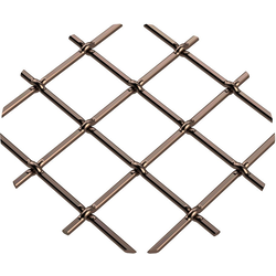 3/4 Inch Multi-Crimp Single Diamond Decorative Grille, 18 Inch W x 48 Inch L Sheet, Antique Brass