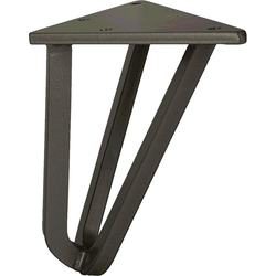 6 Inch Height with 5.125 Inch Square Top Plate Mid-Century Hairpin Leg, Wrought Iron