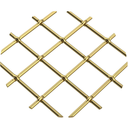 3/4 Inch Multi-Crimp Single Diamond Decorative Grille, 18 Inch W x 48 Inch L Sheet, Satin Brass