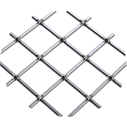 3/4 Inch Multi-Crimp Single Diamond Decorative Grille, 18 Inch W x 48 Inch L Sheet, Satin Nickel