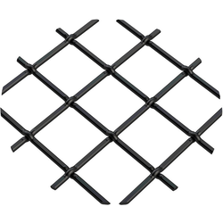 3/4 Inch Multi-Crimp Single Diamond Decorative Grille, 18 Inch W x 48 Inch L Sheet, Flat Black