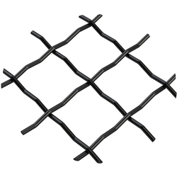 3/4 Inch Pressed Single Diamond Decorative Grille, 18 Inch W x 48 Inch L Sheet, Flat Black