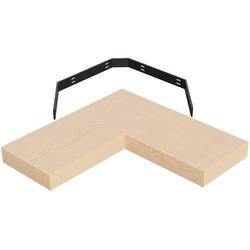 L-Shape Floating Corner Shelf with Concealed Wall Mount Bracket, 24 Inch x 24 Inch x 10 Inch Depth, 2-1/2 Inch Thickness, Unfinished Furniture Grade Hard Maple