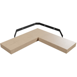 30 Inch Length x 10 Inch Depth Furniture Grade L-Shape Corner Floating Shelf, Red Oak
