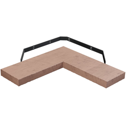 30 Inch Length x 10 Inch Depth Rustic Hand Scraped L-Shape Corner Floating Shelf, Red Oak