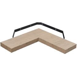 30 Inch Length x 10 Inch Depth Rustic Hand Scraped L-Shape Corner Floating Shelf, Alder