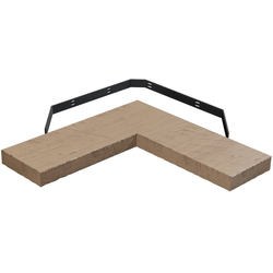 30 Inch Length x 10 Inch Depth Rustic Hand Scraped L-Shape Corner Floating Shelf, Cherry