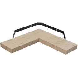 30 Inch Length x 10 Inch Depth Rustic Hand Scraped L-Shape Corner Floating Shelf, Hard Maple