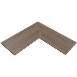 30 Inch x 30 Inch x 12 Inch Depth Flat Furniture Grade L-Shape Corner Shelf, Walnut