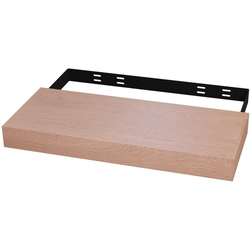  Floating Shelf with Concealed Wall Mount Bracket, 24 Inch Width x 10 Inch Depth x 2-1/2 Inch Height, Unfinished Furniture Grade Red Oak