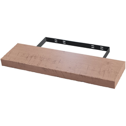  Rustic Floating Shelf with Concealed Wall Mount Bracket, 36 Inch Length x 10 Inch Depth x 2-1/2 Inch Thickness, Unfinished Distressed Red Oak