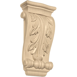 6 Inch Length x 2-1/2 Inch Width 6" L x 2-1/2" W Slim Acanthus Corbel, Mpl