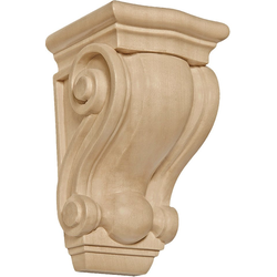 4-1/2 Inch Length x 2-1/2 Inch Width 4-1/2" L x 2-1/2" W Mini Corinthian Corbel, Mpl