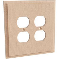 Double Outlet Wood Switch Plate, Red Oak