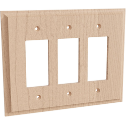 Triple Levington Switch Plate, Alder