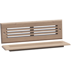 Solid Wood Linear Style Toe Kick Vent Cover, 11-3/4 Inch Width x 3-3/4 Inch Height, Unfinished Alder