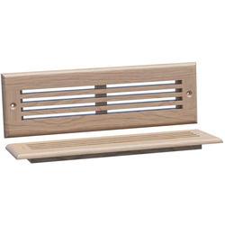 Solid Wood Linear Style Toe Kick Vent Cover, 11-3/4 Inch Width x 3-3/4 Inch Height, Unfinished Cherry