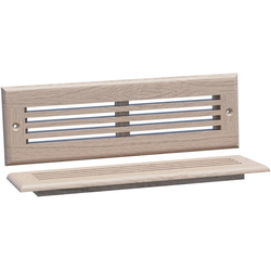  Solid Wood Linear Style Toe Kick Vent Cover, 11-3/4 Inch Width x 3-3/4 Inch Height, Unfinished White Oak