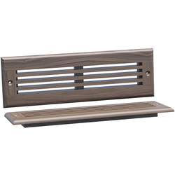  Solid Wood Linear Style Toe Kick Vent Cover, 11-3/4 Inch Width x 3-3/4 Inch Height, Unfinished Walnut