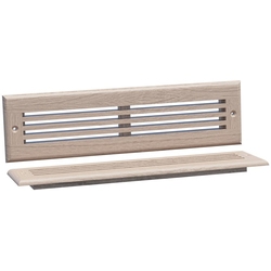 18% OFF Solid Wood Linear Style Toe Kick Vent Cover, 13-3/4 Inch Width x 3-3/4 Inch Height, Unfinished White Oak