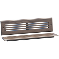  Solid Wood Linear Style Toe Kick Vent Cover, 13-3/4 Inch Width x 3-3/4 Inch Height, Unfinished Walnut