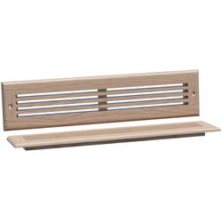 Solid Wood Linear Style Toe Kick Vent Cover, 15-3/4 Inch Width x 3-3/4 Inch Height, Unfinished Cherry