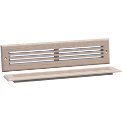  Solid Wood Linear Style Toe Kick Vent Cover, 15-3/4 Inch Width x 3-3/4 Inch Height, Unfinished White Oak
