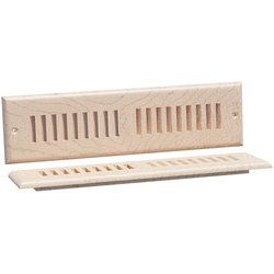 13-3/4 Width Medium Self Rimming Toe Kick Vent, Hard Maple