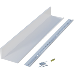  Slimline 24 Inch Length x 4-5/8 Inch Deep Floating Shelf including Concealed French Cleat Hanging System, Screws, and End Caps, 2-1/2 Inch Height, White
