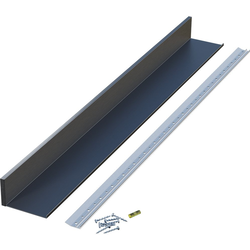  Slimline 36 Inch Length x 4-5/8 Inch Deep Floating Shelf including Concealed French Cleat Hanging System, Screws, and End Caps, 2-1/2 Inch Height, Matte Black