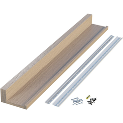  Slimline 36 Inch Length x 5-1/8 Inch Deep Floating Shelf including Concealed French Cleat Hanging System, Screws, and End Caps, 2-3/4 Inch Height, Unfinished White Oak