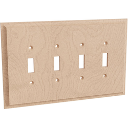 Quad Light Switch Plate, Hard Maple