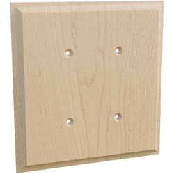 Double Blank Switch Plate Cover, Hard Maple