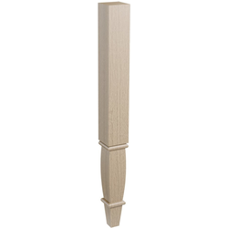 35-1/4 Inch Wright Square Wood Table Leg, White Oak