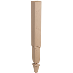 35-1/4 Inch Wright Square Wood Table Leg with Detachable Foot, Alder