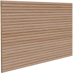 Solid Wood 1 Inch Slat Width, Double 1/2 Inch Width Bead Decorative Flexible Tambour for Slat Walls, 48 Inch Length x 12 Inch Width Sheet, Red Oak