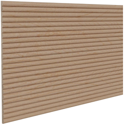 1 Inch Slat Width, Double 1/2 Inch Width Bead Flexible Decorative Tambour for Slat Walls, 48 Inch Length x 12 Inch Width Sheet, Hard Maple