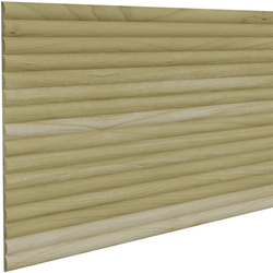 Solid Wood 3/4 Inch Bead Width Flexible Decorative Tambour Panel, Sheet Size- 48 Inch Slat Length x 12 Inch Width x 5/16 Inch Thickness, Unfinished Paint Grade
