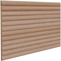  Solid Wood 1 Inch Bead Width Flexible Decorative Tambour Panel, Sheet Size- 48 Inch Slat Length x 12 Inch Width x 1/2 Inch Thickness, Unfinished Red Oak