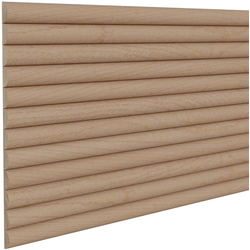 Solid Wood 1 Inch Bead Width Flexible Decorative Tambour Panel, Sheet Size- 48 Inch Slat Length x 12 Inch Width x 1/2 Inch Thickness, Unfinished Hard Maple