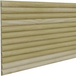 Solid Wood 1 Inch Bead Width Flexible Decorative Tambour Panel, Sheet Size- 48 Inch Slat Length x 12 Inch Width x 1/2 Inch Thickness, Unfinished Paint Grade