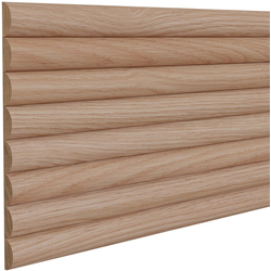  Solid Wood 1-1/2 Inch Bead Width Flexible Decorative Tambour Panel, Sheet Size- 48 Inch Slat Length x 12 Inch Width x 3/4 Inch Thickness, Unfinished Red Oak