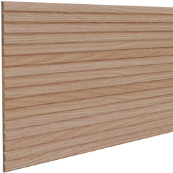 3/4 Inch Slat Width, Tall Bevel Slat Decorative Tambour for Slat Walls, 48 Inch Length x 12 Inch Width Sheet, Red Oak