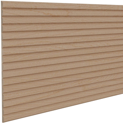3/4 Inch Slat Width, Tall Bevel Slat Decorative Tambour for Slat Walls, 48 Inch Length x 12 Inch Width Sheet, Hard Maple