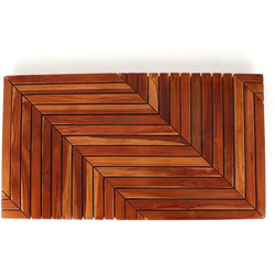 35-1/2 Inch Length x 19-3/4 Inch Width Bombora Teak Wood Shower Mat