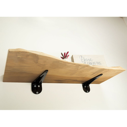 30 Inch Width Maple Live Edge Wall Shelf, Natural Maple