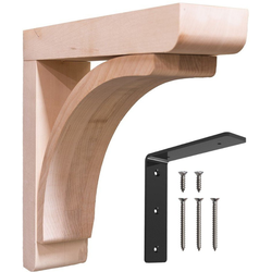 12 Inch Depth x 3 Inch Width x 12 Inch Height Cumberland Low Profile Wood Corbel, Unfinished Maple